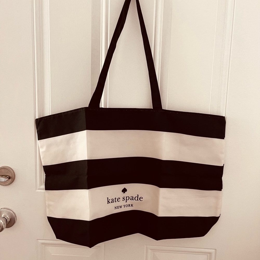 Kate Spade Black and White Striped Tote - Picture 5 of 7